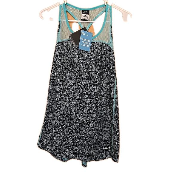 Nike Women's Young and Fast Cheetah Print Green Racerback Tank Top Size L New! - Picture 1 of 5
